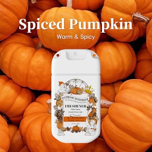 Pocket Size Toilet Spray for Poop, Pumpkin and Apple Cinnamon Scent, Bathroom Odor Eliminator with Removable Hook,Travel Essentials Variety 2 Pack - Image 2