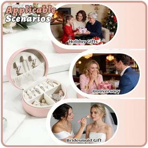 18 Pcs Mini Jewelry Travel Case,Gorgeous Leather Travel Jewelry Box for Bridal Proposal Gifts,Exquisite Multicolor Bulk Jewelry Boxes for Rings,Earrings and Necklaces - Image 6