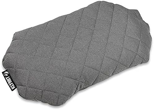 Klymit Luxe Travel Pillow, Lightweight Inflatable Hybrid Airplane, Backpacking, Hammock, and Camping Pillow, Grey