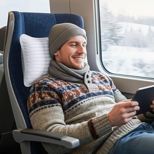 Utopia Bedding Travel Pillow for Airplane, Car and Toddlers (White, 2 Pack), Neck Support for Travelling, Down Alternative Filling, Compact Camping Pillow for Backpacking & Hiking (12x20) (2, 12x20) - Image 4