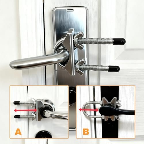 Portable Door Lock for Travel, Heavy Duty Security Lock for Outward Opening Doors, Adjustable Stainless Steel Safety Device for Hotel Room/Home/Apartmen - Image 3