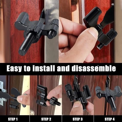 Portable Door Lock For Travel, Zinc Alloy Security Latch For Hotel, Apartment, Dorm - Adjustable Door Stopper With Anti-Theft Protection - Image 6