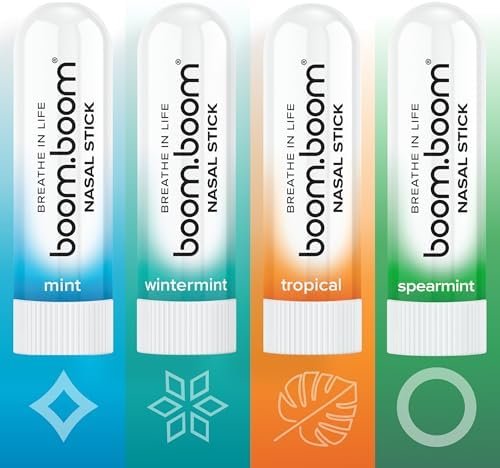 BoomBoom Nasal Stick | Vapor Flow Technology | Cool Refreshing Sensation | Natural Mood Boost | Simple Ingredients | Essential Oils + Menthol Inhaler (Mint, Wintermint, Tropical, Spearmint) - Image 4