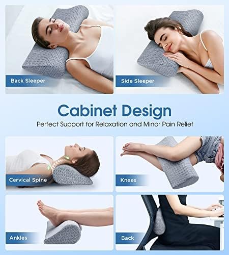 Cervical Neck Pillows for Pain Relief Sleeping, High-Density Memory Foam Pillow Neck for Bolster Support and Shoulder Relaxer, Decompression Devices Orthopedic Roll Pillow for Bed Office - Image 5