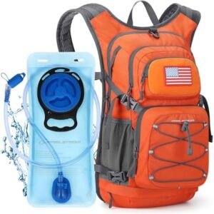 Maelstrom Hydration Hiking Backpack with 2L/3L Water Bladder, High Flow Bite Valve Water Backpack Men Women Lightweight Insulation for Hiking, Cycling, Running, Climbing, Camping