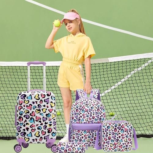 Kids Carry on Luggage Sets for Girls Women Rolling Suitcases with Wheels Hardshell Suitcase Luggage for Travel - Image 6