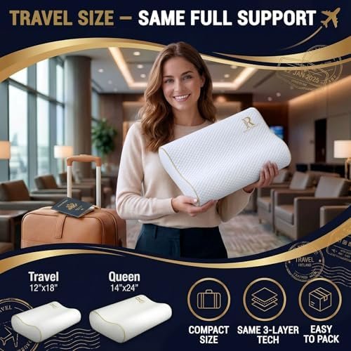 Royal Therapy Travel Memory Foam Cervical Pillow – Contour Pillow for Neck and Shoulder Pain - Image 3