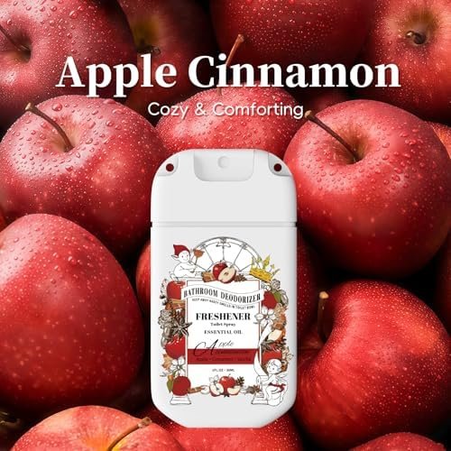 Pocket Size Toilet Spray for Poop, Pumpkin and Apple Cinnamon Scent, Bathroom Odor Eliminator with Removable Hook,Travel Essentials Variety 2 Pack - Image 3