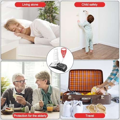 Portable Door Lock & Door Stop Alarm Set, Dual Protection for Privacy and Safety in Home Door Lock Kit, Door Alarm with 120dB Siren for Travel, Hotel, Apartment, College, Home - Image 7
