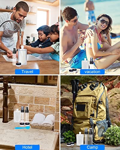 17 Pack Travel Pouches for Toiletries,TSA Approved,Travel Size Portable Containers,Stand Up Pouch,Refillable Travel Accessories for Shampoo Conditioner Lotion Soap Liquids (B-17pcs) - Image 4