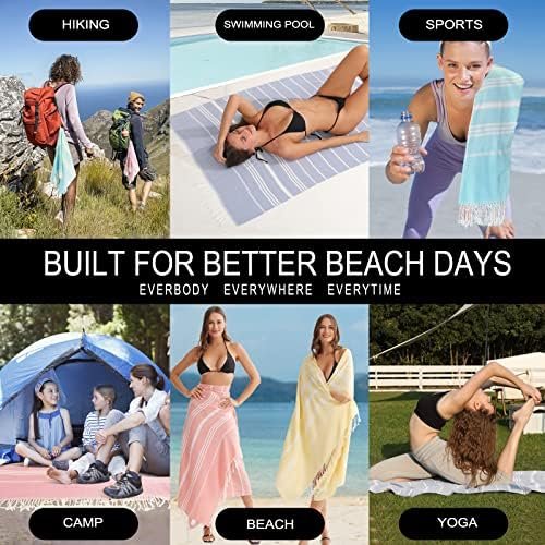 Antfuny Turkish Beach Towels Vacation Essentials Quick Dry Sand Free Oversized Bath Pool Swim Towel Extra Large XL Blanket Adult Travel Cruise Accessories Must Haves Clearance Stuff Necessities - Image 3