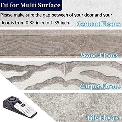 Door Stop Alarm, Door Stopper with 120DB Security Alarm, Floor Wedge Doorstop for Travel Apartment Home House (Pack of 2) - Image 5