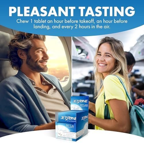 JetZone Jet Lag Remedy - Homeopathic Travel Aid – Trusted for Over 15 Years - Immune Health – Circadian Rhythm - Fatigue – Exhaustion – Tired - Can't Sleep – Good for 48hrs Flying Time - 30 Chewables - Image 6
