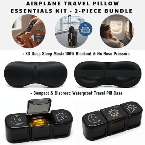 Travel Pillow for Airplane,Ergonomic Neck Support Memory Foam Scarf Pillows, Design Like a Cinnamon Roll, Soft & Comfy for Travel, Car, Train & Office, Adults & Kids, Includes 3D Eye Mask & Pill Case - Image 8
