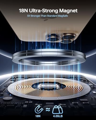 10,000mAh for MagSafe Power Bank Ultra Slim, Magnetic Wireless Charger with USB-C Cable, Fast Charging Portable Battery for iPhone 17 Pro Max/17 Pro/Air/16/15/14/13, Blue - Image 6