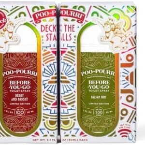 Poo-Pourri Deck The Stalls Tear Away Gift Set, Berry and Bright 1 Fl Oz Pocket Sprayer and Balsam Bum 1 Fl Oz Pocket Sprayer