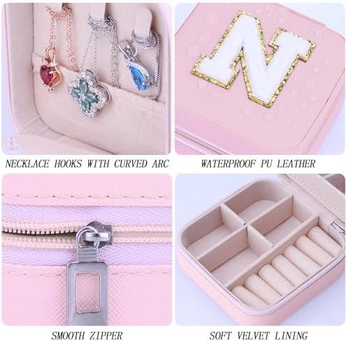 Jewelry Organizer Travel Case for Women With Mirror - Small Box for Necklace, Earrings, Ring - Bridesmaid Gifts Essentials - Image 4