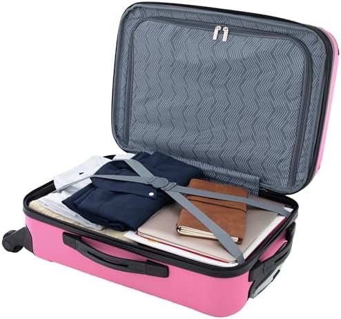 Travelers Club Chicago Hardside Expandable Spinner Luggages, Hot Pink, 20" Carry-On, HS-20720-EX-690N - Image 5