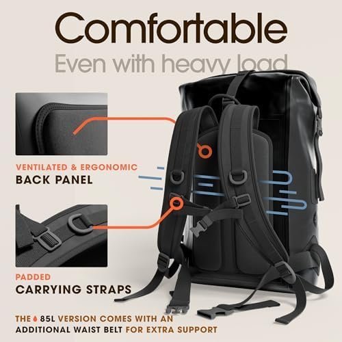 Earth Pak Waterproof Backpack - Heavy Duty Hiking Backpack - Roll-Top Closure Bag - Cushioned Dry Bag Waterproof Phone Case - Image 7