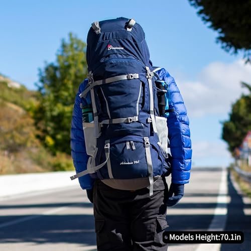 MOUNTAINTOP 70L Internal Frame Backpack Camping Backpacking Hiking Backpack for Men Women with Rain Cover - Image 2