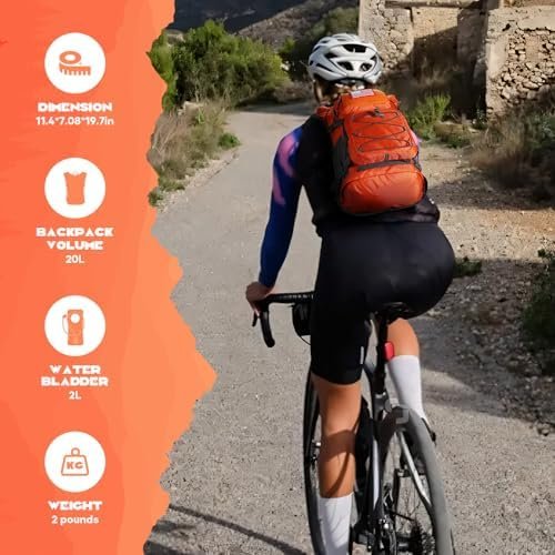 Maelstrom Hydration Hiking Backpack with 2L/3L Water Bladder, High Flow Bite Valve Water Backpack Men Women Lightweight Insulation for Hiking, Cycling, Running, Climbing, Camping - Image 7