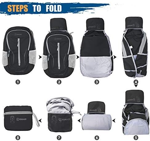 ZOMAKE Ultra Lightweight Packable Backpack 25L, Foldable Hiking Backpacks Water Resistant Small Folding Daypack for Travel(Black) - Image 6