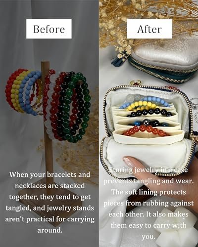 Small Travel Jewelry Case for Women 6-Layer Velvet Jewelry Organizer Storage Bag with Tassel for Bracelet Rings Earrings Navy Blue - Image 6