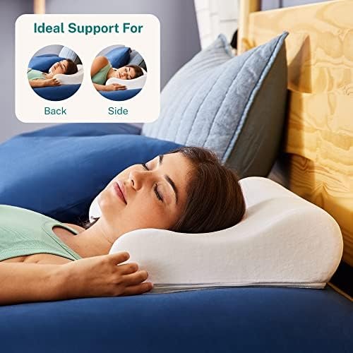 Sleep Innovations Memory Foam Contour Pillow, Standard Size, Head, Neck, and Shoulder Alignment, Side and Back Sleepers, Medium Support - Image 6