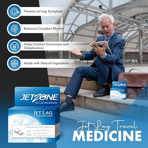 JetZone Jet Lag Remedy - Homeopathic Travel Aid – Trusted for Over 15 Years - Immune Health – Circadian Rhythm - Fatigue – Exhaustion – Tired - Can't Sleep – Good for 48hrs Flying Time - 30 Chewables - Image 8