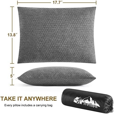 Ivellow Travel Pillow Compressible Camping Pillow for Sleeping Shredded Memory Foam Pillow Compact Firm Supportive for Adults Kids Outdoor Backpacking Hiking Essential Gear - Image 5