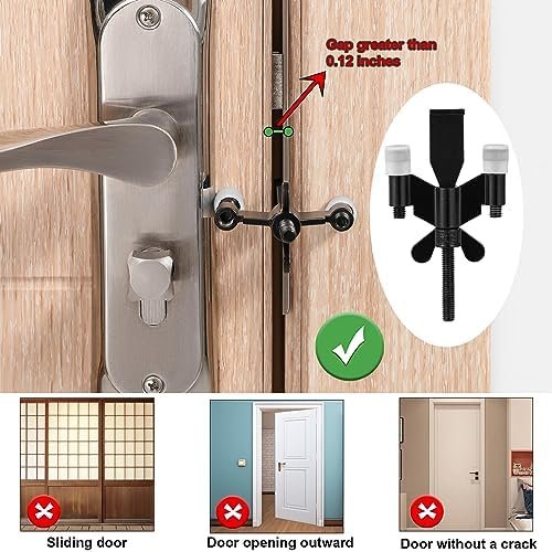 Portable Door Lock Upgraded Stoppers, Hotel Doors Locks for Travelers Safety Locker Jammer Security Devices from Rooms Inside Travel Home Apartment Bedrooms Essentials Reinforcement for Women - Image 4