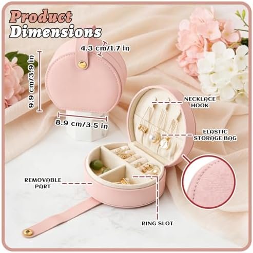 18 Pcs Mini Jewelry Travel Case,Gorgeous Leather Travel Jewelry Box for Bridal Proposal Gifts,Exquisite Multicolor Bulk Jewelry Boxes for Rings,Earrings and Necklaces - Image 2