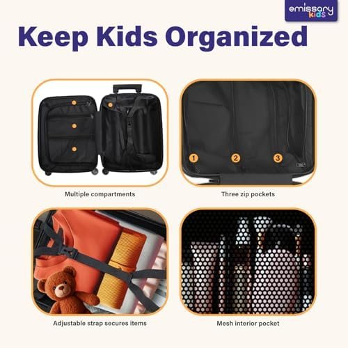 emissary Dinosaur Kids Suitcase for Boys, 18" Hardside Dinosaur Toddler Suitcase Set with Spinner Wheels and Backpack, Kids Carry on Luggage Set Rolling Travel Kid's Luggage Gifts Airline Approved - Image 5