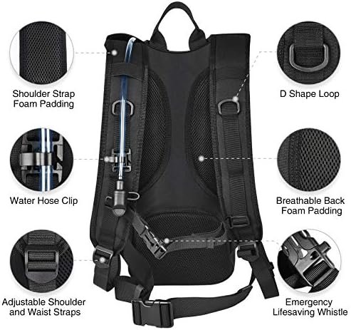 NOOLA Hydration Backpack with 3L TPU Water Bladder, Tactical Molle Water Backpack for Men Women, Hydration Pack for Hiking, Biking, Running and Climbing - Image 4