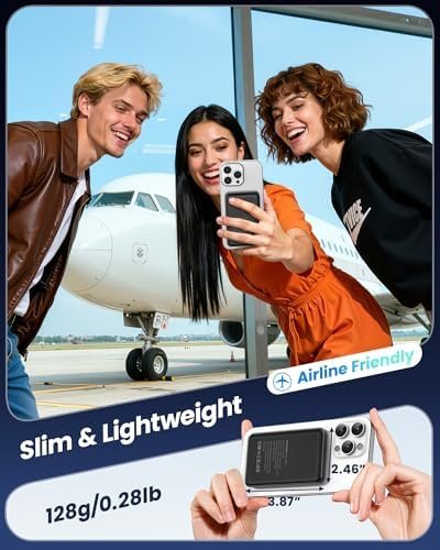 for Magsafe Portable Charger 5000mAh, Slim Magnetic Battery Pack, 15W Wireless Magnetic Battery Pack, 20W PD Fast Charging, Magnetic Power Bank for iPhone 17/16/15/14/13/12 Series (Black) - Image 7