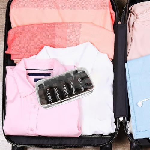 Travel Kit - 10 Pcs Travel Bottles for Toiletries, TSA Approved, Leak Proof Plastic Small Cream Jars & Refillable Spray Bottle for Shampoo, Conditioner (Brown) - Image 6