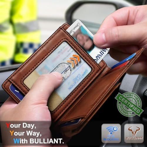 BULLIANT Magnetic Closure Slim Wallet-Genuine Leather Front Pocket Wallet for Men,RFID Blocking,Holds 12 Cards and Money Clip - Image 4