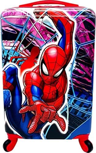 Fast Forward Kids Licensed Hard-Side 20” Spinner Luggage Lightweight Carry-On Suitcase (Spiderman - 1) - Image 2