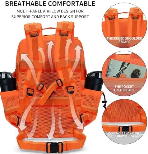 Military Tactical Backpack 45L/25L 3 Day Assault Pack Molle Daypack Hiking Backpack for Men and Women - Image 3