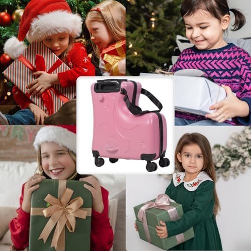 Kids Luggage with Spinner Wheels for Boys Girls | Carry on Hardshell Suitcase Travel Trolley Toddlers Children Gift | Impact Resistant Rolling Children Travel Suitcase with Seat and Safety Belt - Image 3