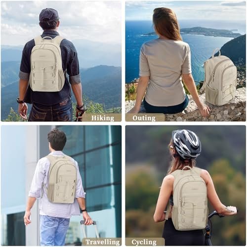 ZOMFELT Hiking Backpack for Women Men, 15L Lightweight Packable Backpack for Trip, Water Resistant Small Travel Backpacks, Foldable daypack for Hiking, Walking, Cycling, Camping, Beige - Image 5
