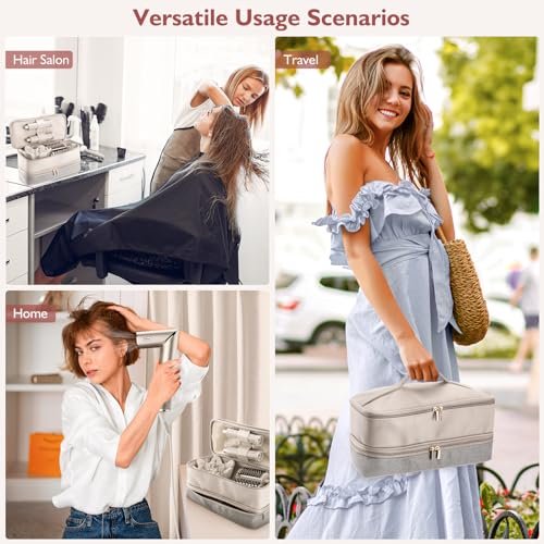 Travel Carrying Case for Hair Dryer Shark Flexstyle FlexFusion Airwrap Brush Double-Layer Hair Accessories Tools Storage Bag for Revlon Hairdryer Styler Organizer - Image 6