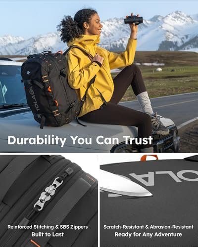 Tolaccea Travel Backpack for Men Women, 40L-50L Carry On Backpack with Wet Dry Compartment, TSA Approved Laptop Daypack Fits 15.6", Convertible Expandable Large Rucksack Duffel Bag for Work Travel - Image 7