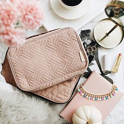 BAGSMART Jewelry Organizer Case Large Travel Jewelry Storage Bag for Necklace, Earrings, Rings, Bracelet, Soft Pink - Image 2