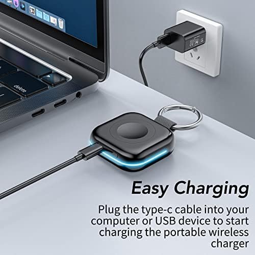 HUOTO Portable Charger for Apple Watch,Wireless Magnetic iWatch Charger 1200mAh Power Bank Travel Keychain Accessories Smart Chargers for Apple Watch Series 11/10/9/8/7/6/SE/5/4/3/2/1/UItra/UItra 2 - Image 6