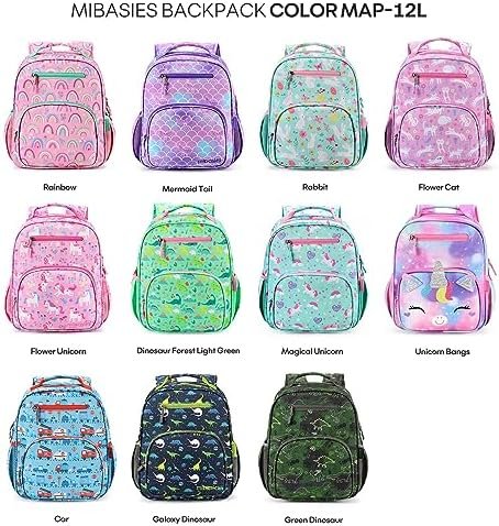 mibasies Girls Backpack 5-8: Lightweight Kids Backpacks for Girls - Girl Bookbag for Elementary School - Rainbow Pink - Image 6