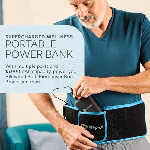 LifePro Portable Powerbank for AllevaRed, AllevaRed Pro, and BioRecover - 15,000mAh Battery Pack with USB 3.0 and 12V DC Output for Wellness Devices - Image 2