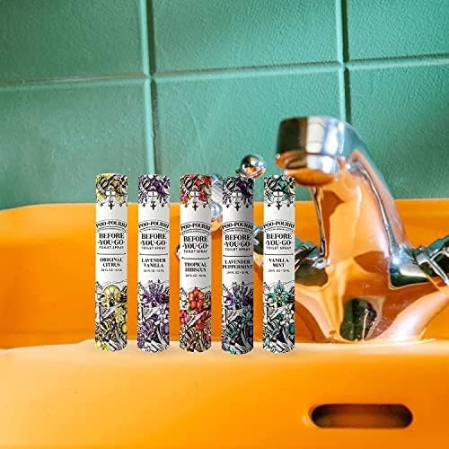 Poo-Pourri Before-You-Go Toilet Spray, Travel Essentials, .34 Fl Oz, In A Pinch Variety 5 Pack, Each Up to 20 Uses, On-The-Go Bathroom Odor Deodorizer with Essential Oils, TSA Approved Size, 5 Scents - Image 4