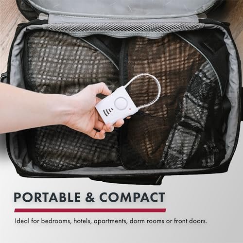 SABRE 110dB Door Handle Alarm, Extremely Loud Wireless Audible Up To 680 Ft Away, Hangs Off Door Knob or Handle, Vibration-Triggered Home Security Alarm, 3 Adjustable Settings, Great for Travel - Image 4