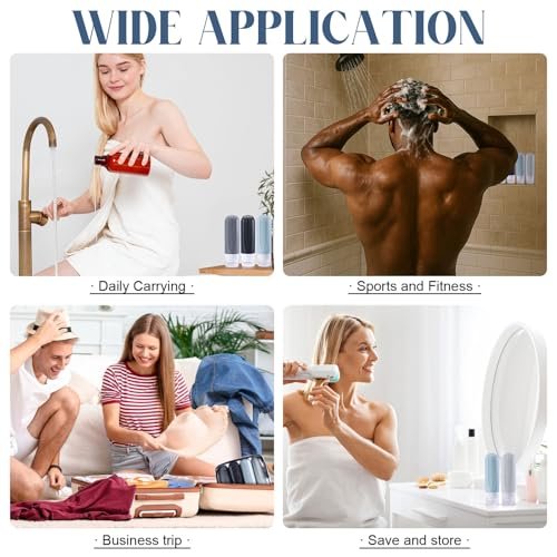 Travel Bottles for Toiletries, 3oz TSA Approved Travel Size Toiletries, Silicone Leak-Proof Refillable Containers, Squeezable Liquid Essentials Bottles W/Clear Bag (GRAY) - Image 7